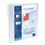 CLASSEUR PERSONNALISABLE RIGIDE 2 POCHES KREACOVER - 4 ANNEAUX EN D 16MM - A4 MAXI - BLANC - LOT DE 10