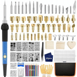 KIT DE PYROGRAVURE FER À SOUDER ELECTRONIQUE - 113PCS 60W SOUDURE OUTILS TEMPÉRATURE RÉGLABLE 200-450°C POUR GRAVURE SUR BOIS ET CUIR BRICOLAGE ART