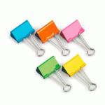 RAPESCO PINCES À DOUBLE CLIP 19 MM, COULEURS ASSORTIES, BOÎTE DE 10