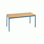 TABLE DE BUREAU MULTI-USAGE ÉCO HÊTRE 140 X 70 CM PIEDS BLEU