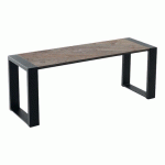 BANC BURGER 120 CM STRAT COMPACT PIN VIEILLI/ACIER NOIR