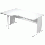 BUREAU 90° GAUCHE PIEDS L BOIS FAST - 160CM - GRIS - GRIS