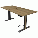 BUREAU RÉGLABLE MOVE 1 ADVANCE ÉRABLE/ANTHRACITE - 180X80 CM - KERKMANN