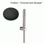 KIT APPLIQUE + DOUCHETTE MONOJET + FLEXIBLE CHROME NOIR BROSSE - CRISTINA ONDYNA PD64275