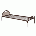 LIT TÊTE MÉTAL/PANNEAU BÉTON ALBA SOMMIER TREILLIS 90X190 COLORIS BRUN GIVRÉ - MANUTAN COLLECTIVITÉS