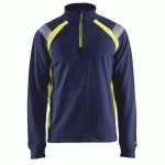 SWEAT COL CAMIONNEUR MARINE/JAUNE FLUORESCENT TAILLE L - BLAKLADER