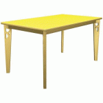 TABLE IRISS 140 X 80 CM 4P - STRAT VERT POMME/HÊTRE NATUREL