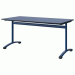 TABLE MALIBU 160X80 T6 DL STRA BLEU U525/NOIR BLEU 5005 - MANUTAN EXPERT