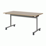TABLE MALIBU RAB. 160X80 T6 DL STRA ALAISÉ ACACIA/GRIS 9006 - MANUTAN EXPERT