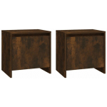 TABLES DE CHEVET 2 PCS CHÊNE FUMÉ 45X34X44,5 CM BOIS INGÉNIERIE