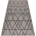 TAPIS EN CORDE SIZAL FLOORLUX 20508 ARGENTIN / NOIR TRIANGLES GREY 120X170 CM