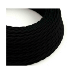 CREATIVE-CABLES ITALY ELECTRICAL CABLE BRAIDED COTTON COATED 3X0.75 BLACK XZ3TC04