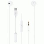 ÉCOUTEURS FILAIRES JACK ET ADAPTATEUR TYPE-C SWEET - BLANC - TNB