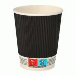GOBELET EN CARTON RIPPLE TOGO NOIR - 20/29,5 CL - LOT DE 100