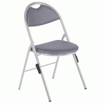 LOT 4 CHAISES PLIANTES CLAP PIEDS ALU AVEC ACCROCHES TISSU ENDUIT PVC M2 GRIS - MANUTAN COLLECTIVITÉS