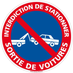 SIGNALETIQUE.BIZ FRANCE - PANNEAU INTERDICTION DE STATIONNER, PANNEAU DE SIGNALISATION TAILLE STANDARD 250 MM. PANNEAU PARKING, INFORMATION. ADHÉSIF,