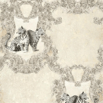 PAPIER PEINT UNI BEIGE ORNÉS POUR CHAMBRE | PAPIER PEINT ORIGINAL À MOTIFS ANIMAL GÉOMÉTRIQUE | TAPISSERIE LÉOPARD BEIGE STYLE ROCOCO - 10,05 X 0,53 M