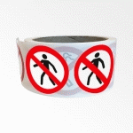 ROULEAU PICTOS - INTERDIT AUX PIÉTONS - P004 - ISO 7010 - 250 EX  - 50 MM