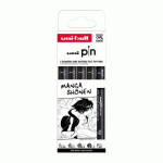 STYLO FEUTRE UNI BALL PIN SHONEN À CAPUCHON POINTE CALIBRÉES ASSORTIES - POCHETTE DE 5