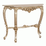 TABLE CONSOLE EN BOIS FEUILLE D'ARGENT FINITION ANTIQUE MADE IN ITALY