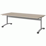 TABLE MALIBU 180X80 T3 DL STRA ABS ACACIA/GRIS 9006