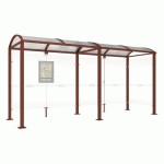 ABRI BUS VOÛTE 5 M - 1 BARDAGE LATÉRAL - ASPECT CORTEN - PROCITY