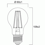 AMPOULE LED TOLEDO RETRO SATINÉ 2700K 827 A60 E27 8W - SYLVANIA - 0029339