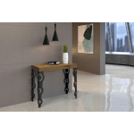 ITAMOBY - CONSOLE EXTENSIBLE 90X40/196 CM KARAMAY PETIT CHÊNE NATURE STRUCTURE ANTHRACITE