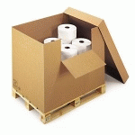 CONTAINER CARTON BRUN AVEC ABATTANT, COIFFE AVEC FOND À RABATS RAJA 78X57X80 CM