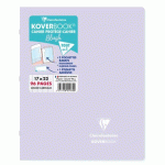LOT DE 10 - CAHIER PIQUÉ KOVERBOOK BLUSH 17X22CM 96 PAGES GRANDS CARREAUX COUVERTURE POLYPROPYLÈNE OPAQUE BICOLORE - LILAS/VERT TILLEUL