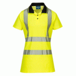 LOT DE 2 - PORTWEST LW72 POLO LADIES PRO JAUNE/NOIR - TAILLE XL