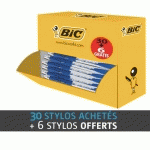 PACK DE 30 STYLOS BILLE ATLANTIS BIC BLEUS RÉTRACTABLES + 6 OFFERTS