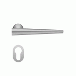POIGNÉES DE PORTE SUR MINI-ROSACES RONDES SÉRIE ER 59M BROOKLYN - SATINÉ - CLÉ I KARCHER DESIGN