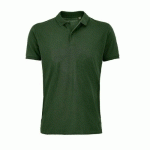 POLO PERSONNALISABLE COTON ORGANIQUE BIO VERT BOUTEILLE