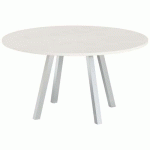 TABLE RÉUNION EVAN Ø 140 CM PIED ALU PLATEAU PIN - MBA