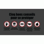 TAPIS STAND. IMPRIMÉ CINQ BONS CONSEILS POUR SE.. GRS90X150 - NOTRAX