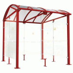 ABRI FUMEURS VOÛTE L 2.50 M BARDAGES VERRE ROUGE FONCÉ 3004 - PROCITY