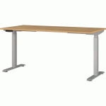 BUREAU RÉGLABLE ÉLECTRIQUE GW-JET - 160CM - CHÊNE/ARGENT - GERMANIA
