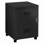 CAISSON MOBILE MÉTAL BUDGET 2 TIROIRS NOIR