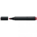 FABER CASTELL MARQUEUR PERMANENT GRIP 1503, RÉSISTE À L'EAU, POINTE BISEAUTÉE, COLORIS ROUGE