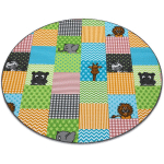 TAPIS POUR ENFANTS ZOO CERCLE ANIMAUX MULTICOLOUR CERCLE 150 CM