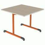 TABLE BANDANA 80X80 T4 DL STRAT POLY. ÉRABLE G. BEIGE/PAPAYE - MOBIDECOR