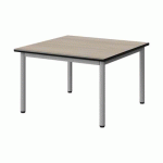 TABLE MALIBU 80X80 T1 4P STRA ANTIB ACACIA/NOIR GRIS 9006