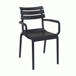 FAUTEUIL EXTÉRIEUR - POLYPROPYLÈNE - NOIR - ULYSSE