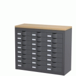 MODULE 3 COLONNES 24 TIROIRS H 75 CM PAPERFLOW ANTHRACITE