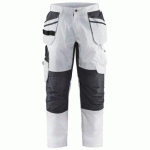 PANTALON DE TRAVAIL PEINTRE STRETCH BLANC/GRIS FONCÉ TAILLE 46L - BLAKLADER