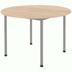 TABLE COMITE Ø 120 CM T4 - 4P PLAT STRAT ABS - ACACIA/GRIS ARG - RODET