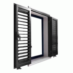 VOLET 2 BATTANTS ALUMINIUM EMALU - LAMES ARTICULÉES RÉGLABLES
