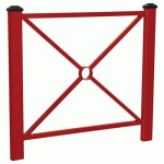 BARRIÈRE PAGODE 1.08 M - 2 POMMEAUX NOIRS - ZINC ROUGE 3004 - PROCITY