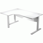 BUREAU 90° GAUCHE AVEC VOILE DE FOND VISUAL - 160 CM - BLANC - ARTARREDI